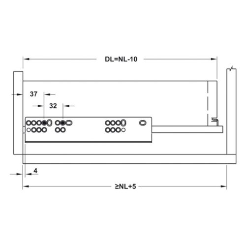 Ray âm EPC Evo 350mm giảm chấn Hafele 433.32.072 5 Ray âm EPC Evo 350mm giảm chấn Hafele 433.32.072 (3)