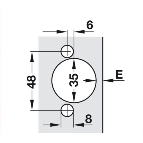 Bản lề lọt lòng không bật Metalla SM 110° Hafele 315.06.352 4 Kích thước khoan bản lề lọt lòng không bật Metalla SM 110° Hafele 315.06.352