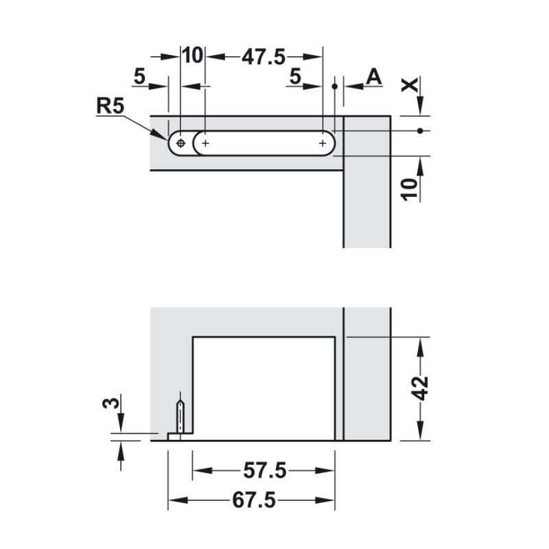 Kích thước bản lề âm 3 chiều Hafele 342.79.700-2 Kích thước bản lề âm 3 chiều Hafele 342.79.700-2
