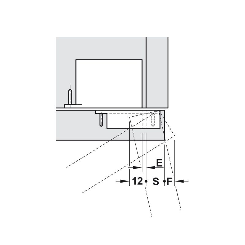 Kích thước bản lề âm 3 chiều Hafele 342.79.700-5 Kích thước bản lề âm 3 chiều Hafele 342.79.700-5