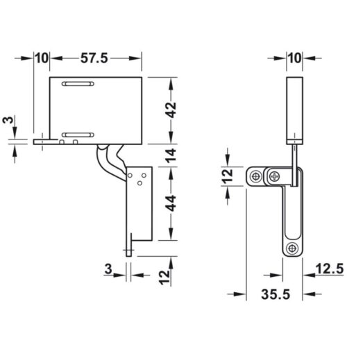 Bản lề âm 3 chiều Hafele 342.79.700 4 Kích thước bản lề âm 3 chiều Hafele 342.79.700