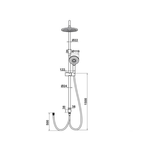 Thanh sen kết hợp Hafele Eco 589.34.189 3 Thông số Chi tiết Tên sản phẩm Thanh sen kết hợp Hafele Eco 589.34.189 Thương hiệu Hafele Mã sản phẩm 589.34.189 Loại sản phẩm Thanh sen kết hợp Màu hoàn thiện Chrome bóng Sen đầu Ø200 mm Sen tay Ø119 mm, 3 chế độ Chất liệu thân sen Inox 304 Dây sen Inox 304, dài 1.5 m & 0.5 m Chức năng Chuyển đổi 2 chức năng Kiểu lắp đặt Gắn tường Lưu lượng nước Khoảng 13 lít/phút tại 3 bar Ứng dụng Phòng tắm / khu vệ sinh