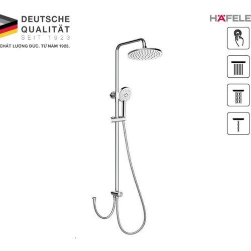 Thông số Chi tiết Tên sản phẩm Thanh sen kết hợp Hafele Eco 589.34.189 Thương hiệu Hafele Mã sản phẩm 589.34.189 Loại sản phẩm Thanh sen kết hợp Màu hoàn thiện Chrome bóng Sen đầu Ø200 mm Sen tay Ø119 mm, 3 chế độ Chất liệu thân sen Inox 304 Dây sen Inox 304, dài 1.5 m & 0.5 m Chức năng Chuyển đổi 2 chức năng Kiểu lắp đặt Gắn tường Lưu lượng nước Khoảng 13 lít/phút tại 3 bar Ứng dụng Phòng tắm / khu vệ sinh
