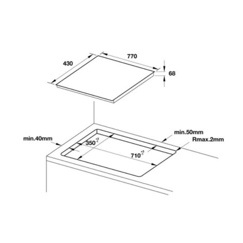Bếp từ Hafele HC-IF77A 536.61.555 5 kích thước của Bếp từ Hafele HC-IF77A 536.61.555