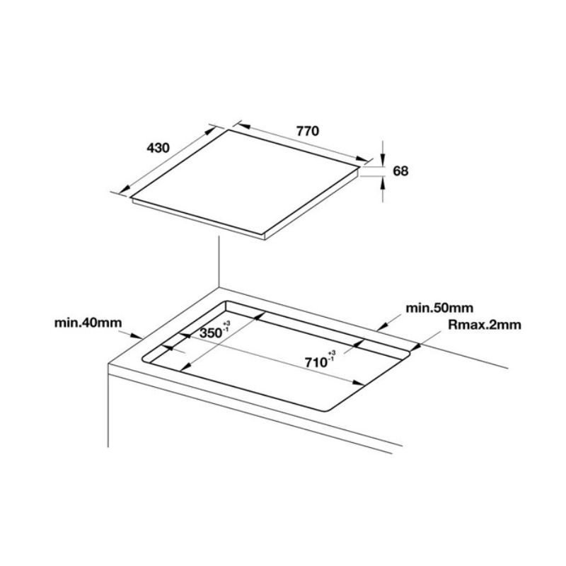 kích thước của Bếp từ Hafele HC-IF77A 536.61.555 kích thước của Bếp từ Hafele HC-IF77A 536.61.555