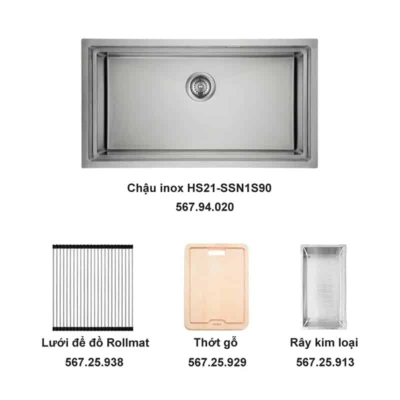 Bộ chậu rửa và phụ kiện Hafele HS21-SSN1S90 Bộ chậu rửa và phụ kiện Hafele HS21-SSN1S90 567.94.029