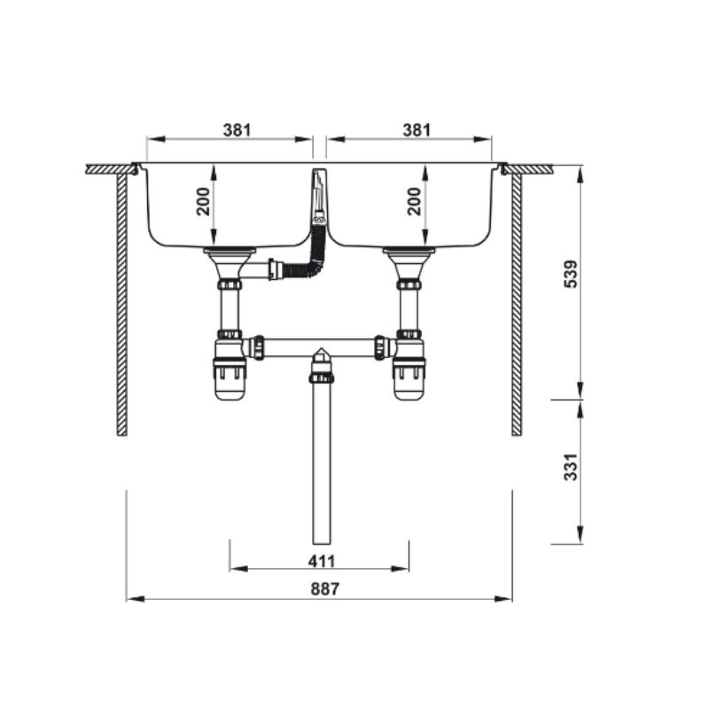 kích thước của Chậu rửa chén bát Hafele Claudius HS-SD8648 567.20.493 kích thước của Chậu rửa chén bát Hafele Claudius HS-SD8648 567.20.493
