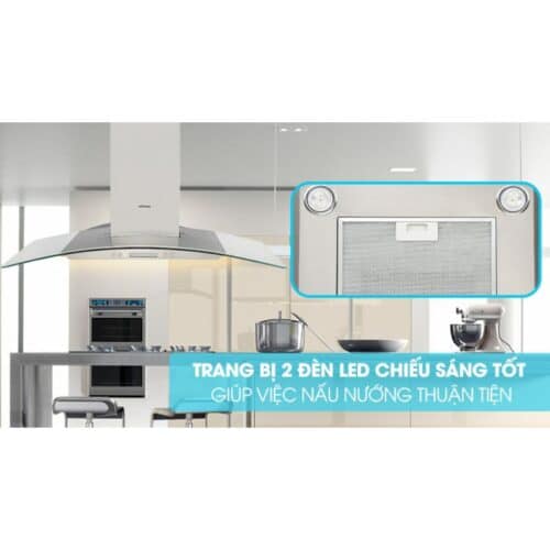 Đèn Máy hút khử mùi kính cong Hafele HH WG90B 539.81.185