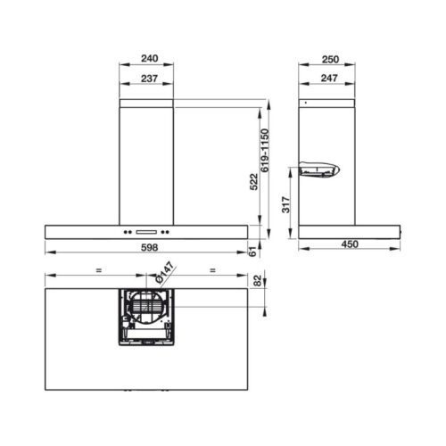 Máy hút khử mùi gắn tường thẳng Hafele HH WI60B 539.81.173 3 Kích thước hafele-hh-wi60b-539-81-173