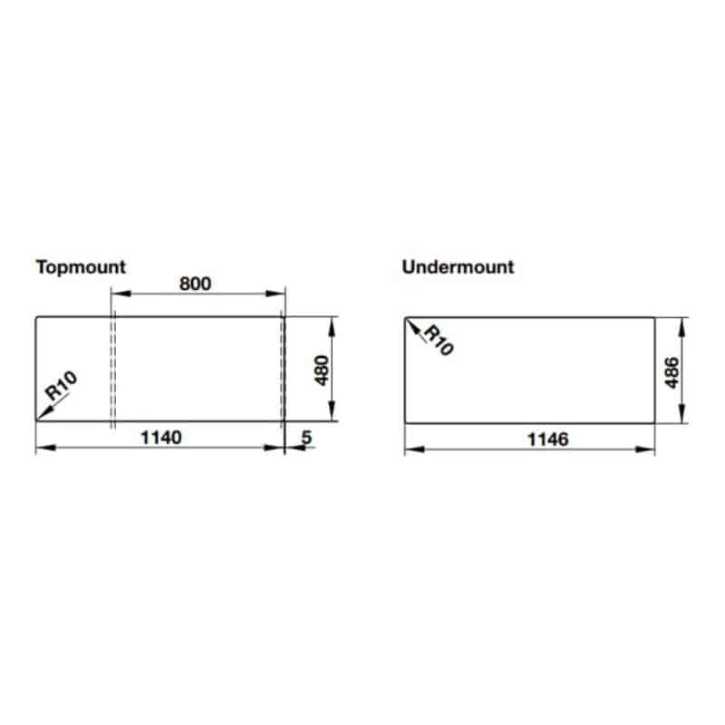 Kích thước Chậu rửa bát đá Hafele HS19-GED2S80 570.35.570 màu xám Chậu rửa bát đá Hafele HS19-GED2S80 570.35.570 màu xám