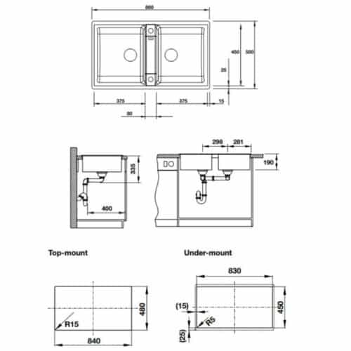 Chậu rửa bát Hafele Blancozia 9 567.68.949 4 Chậu rửa bát Hafele Blancozia 9 567.68.949