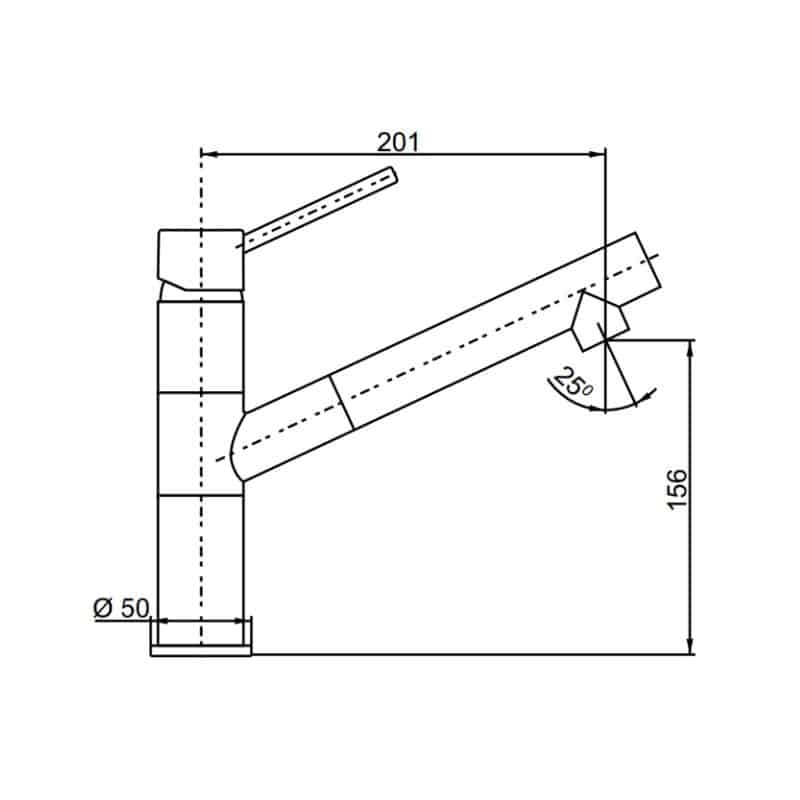Kích thước Vòi rửa bát Hafele HF-GM411 569.15.411 Vòi rửa bát Hafele HF-GM411 569.15.411