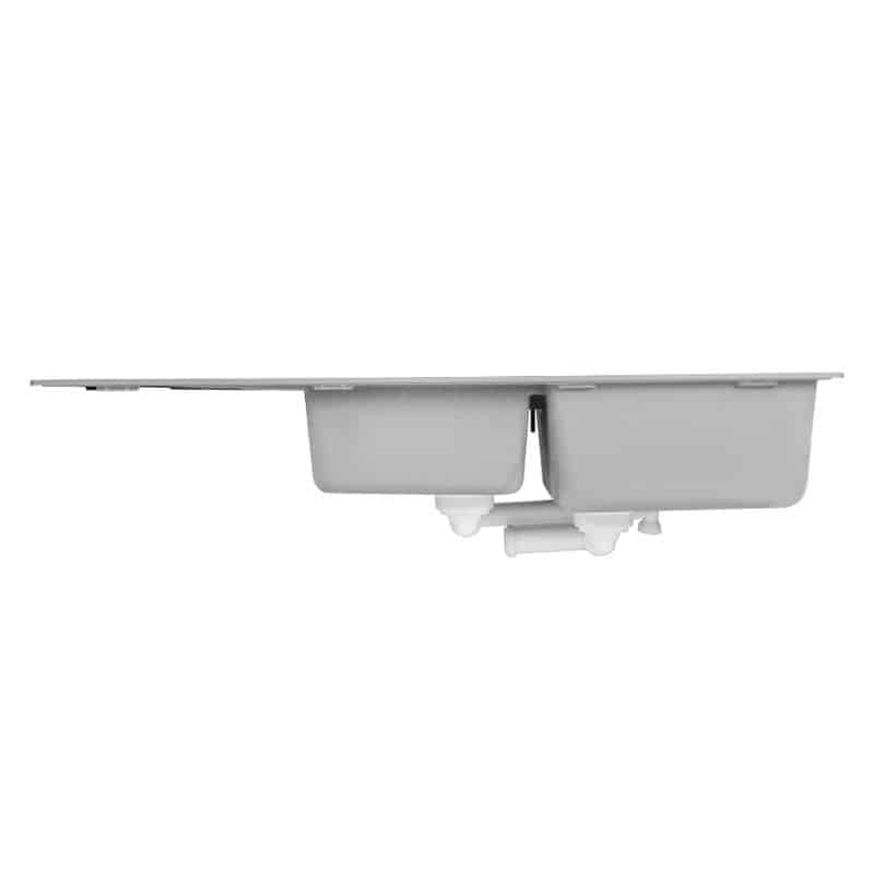 Mặt dưới Chậu rửa bát đá Hafele HS19-GED2S80 570.35.570 màu xám Chậu rửa bát đá Hafele HS19-GED2S80 570.35.570 màu xám