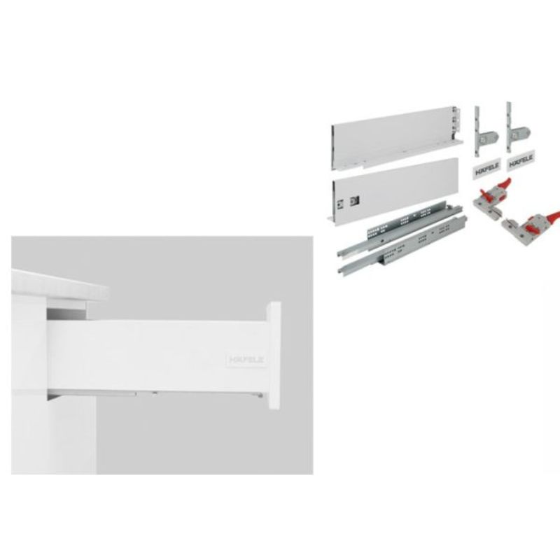 Cấu tạo ray hộp Hafele 552.35.745 Alto-S H120 mm màu trắng mờ Cấu tạo ray hộp Hafele 552.35.745 Alto-S H120 mm màu trắng mờ