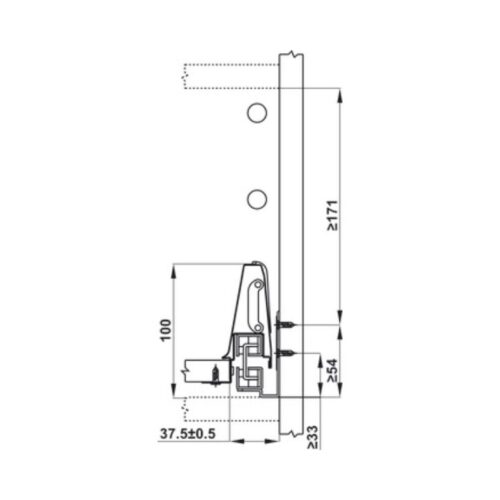 Thiết kế của Ray hộp Hafele 552.79.785 Alto B199 500mm trắng, nắp kim loại