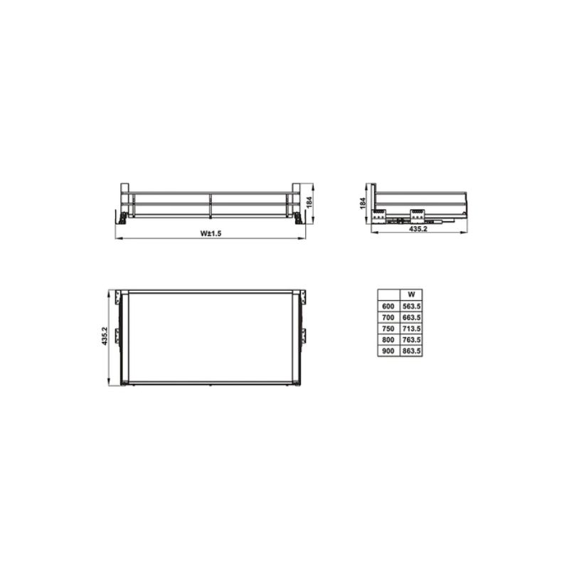 Bộ rổ bát đĩa Hafele Kason Flex 549.08.887 800mm Bộ rổ bát đĩa Hafele Kason Flex 549.08.887 800mm