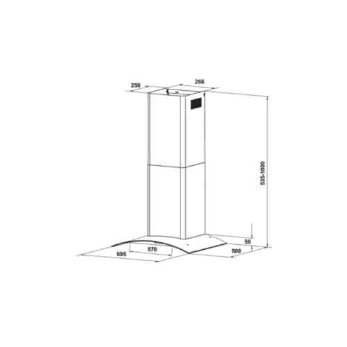 Thiết kế của Máy hút mùi gắn tường Hafele HH-WT70A