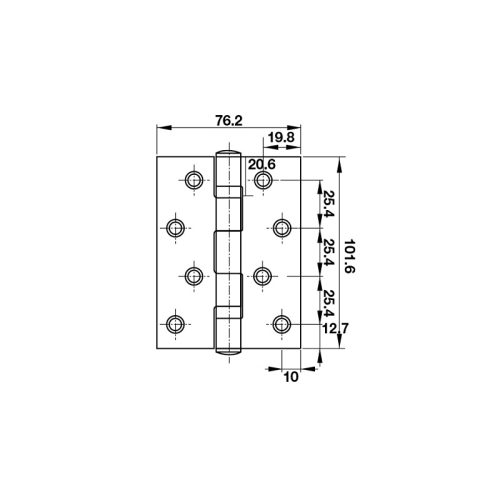 Kích thước Bản lề lá 2BB Hafele 921.17.142