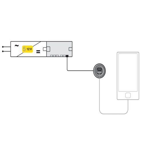 Cổng sạc USB 12V Hafele 833.73.754 3 Cấu tạo cổng sạc USB 12V Hafele 833.73.754