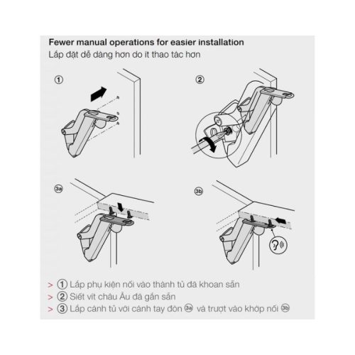 Tay nâng Hafele Free Space 1.11 B 493.05.920 5 Hướng dẫn lắp đặt của tay nâng Hafele Free Space 1.11 B 493.05.920