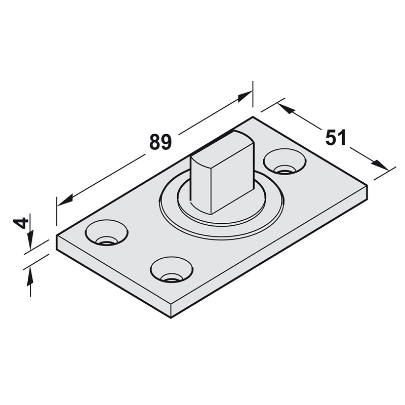 Kích thước Bản lề trục xoay < 250Kg Hafele 981.00.092 Kích thước Bản lề trục xoay < 250Kg Hafele 981.00.092