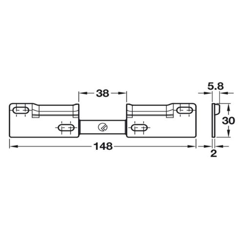Đế gắn tường cho bas treo tủ Hafele 290.41.990 3 Kích thước đế gắn tường cho bas treo tủ Hafele 290.41.990