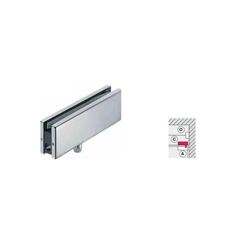 Kích thước kẹp kính trên khung bằng kim loại Hafele 489.81.061 Kích thước kẹp kính trên khung Hafele 489.81.061