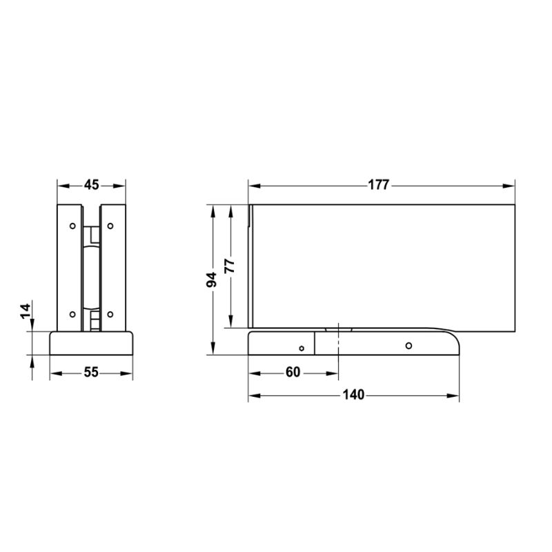 Kích thước lắp Bản lề dương sàn 100Kg Hafele HPF100 981.78.902 Kích thước lắp Bản lề dương sàn 100Kg Hafele HPF100 981.78.902