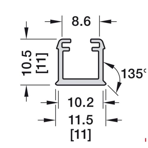 Thanh dẫn đèn lắp âm Hafele 833.72.898 4 Kích thước thanh dẫn đèn lắp âm Hafele 833.72.898