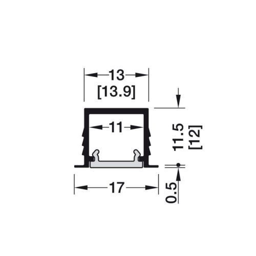 Thanh dẫn đèn Led lắp âm Hafele 833.95.722 4 Kích thước thanh dẫn đèn Led lắp âm Hafele 833.95.722