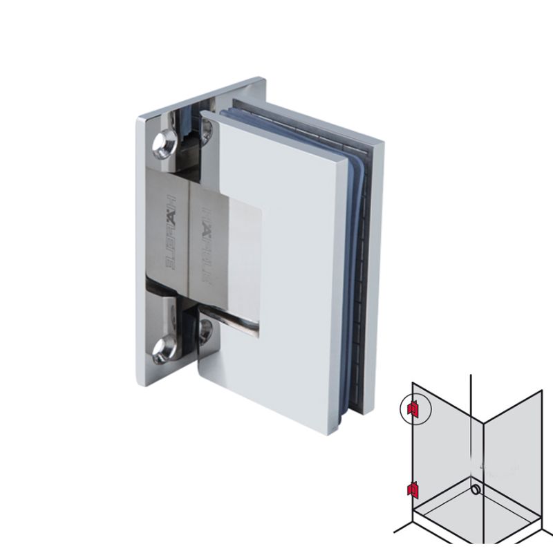 Lắp đặt bản lề phòng tắm kính 90º Hafele 981.77.900 Lắp đặt bản lề phòng tắm kính 90º Hafele 981.77.900