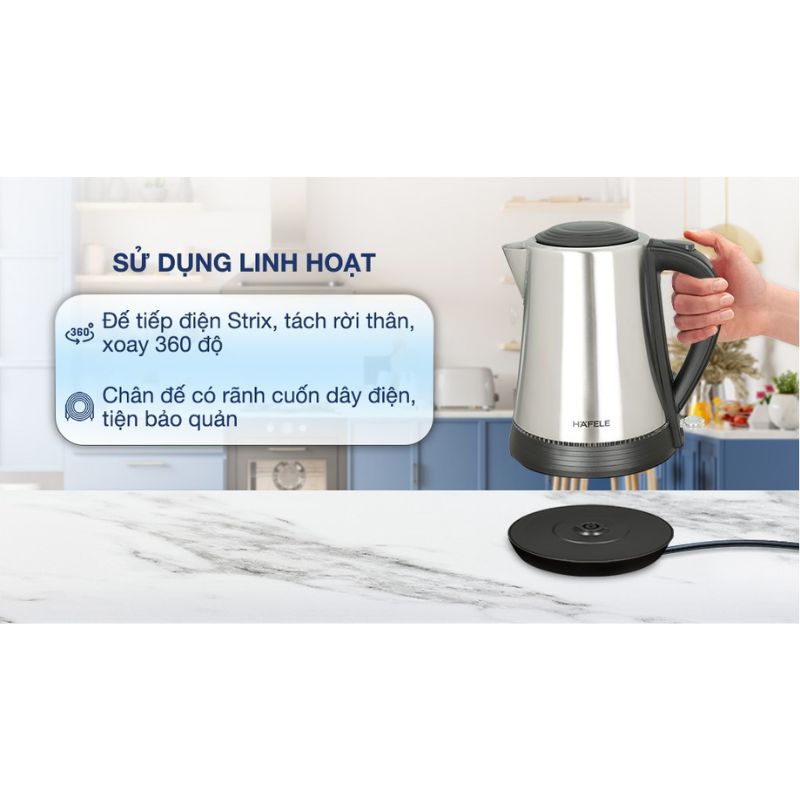 Tính năng bình đun siêu tốc Hafele 1.7 lít HS-K1703X 535.43.733 Tính năng bình đun siêu tốc Hafele 1.7 lít HS-K1703X 535.43.733