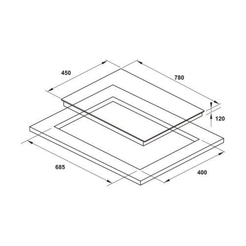 Bếp ga âm Hafele HC-G782B 538.66.507 2 Kich thước bếp ga âm Hafele HC-G782B 53866507