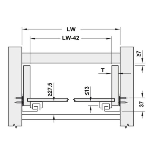 Thông số Ray âm EPC Evo 400mm giảm chấn Hafele 433.32.073