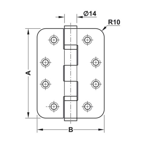 Bản Lề Lá 2 Vòng Bi 120Kg Hafele 926.98.043 4 Kích thước Bản Lề Lá 2 Vòng Bi 120Kg Hafele 926.98.043