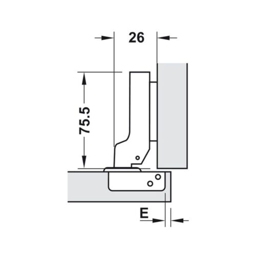 Bản lề trùm nửa Metalla SM 110° giảm chấn Hafele 315.06.751 4 Kích thước bản lề trùm nửa Metalla SM 110° giảm chấn Hafele 315.06.751