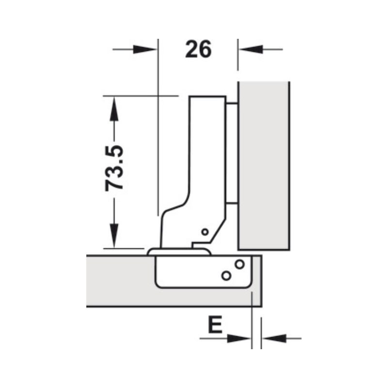 Kích thước bản lề trùm nửa Metalla SM DIY 110º Hafele 493.03.022 Kích thước bản lề trùm nửa Metalla SM DIY 110º Hafele 493.03.022