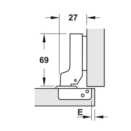 Bản lề trùm nửa Metalla SM 95º Hafele 315.08.851 3 Kích thước bản lề trùm nửa Metalla SM 95º Hafele 315.08.851