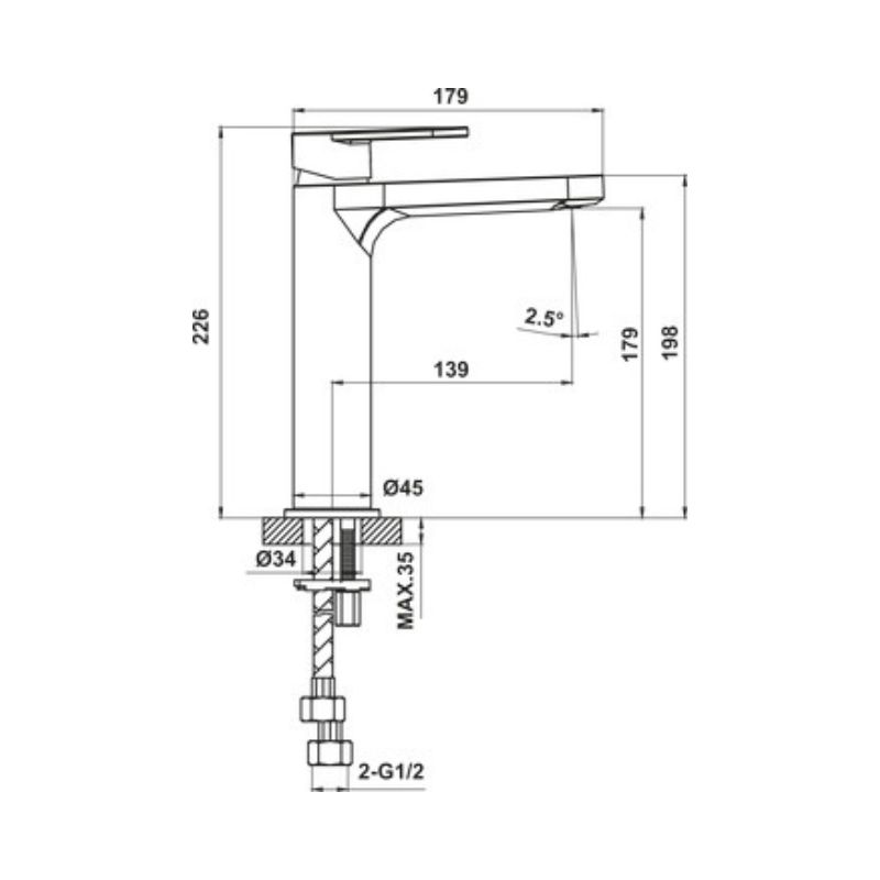Vòi lavabo Hafele 589.69.112 Vòi lavabo Hafele 589.69.112