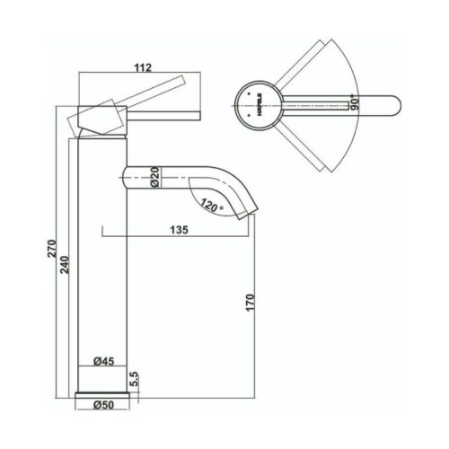 Vòi trộn lavabo Hafele Retro 170 BG 589.15.271