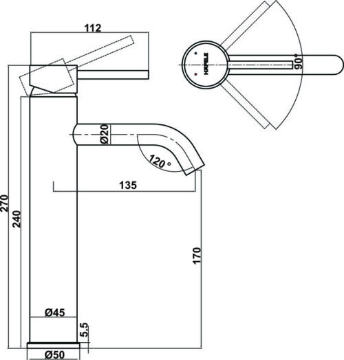 Vòi trộn lavabo Hafele Retro 170 CP 589.15.011