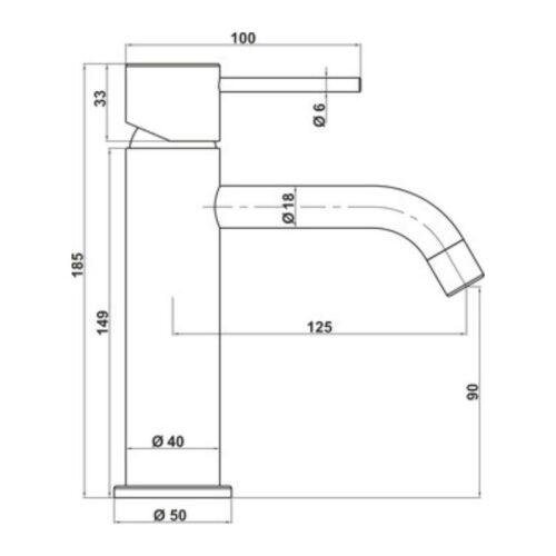 Vòi trộn lavabo Hafele Retro 90 CP 589.15.010 3 Vòi trộn lavabo Hafele Retro 90 CP 589.15.010