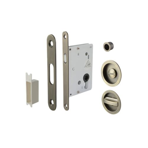 Tay nắm âm và thân khóa cửa trượt Hafele 911.26.524 màu đồng rêu