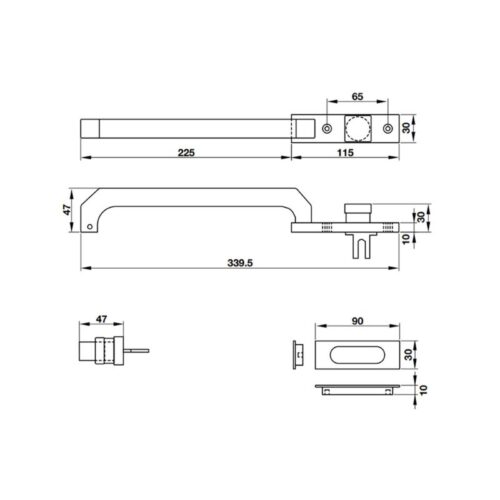 Tay nắm cửa nhôm Hafele HL255 904.00.572 2 thong so tay nam cua nhom hafele hl255 904 00 572