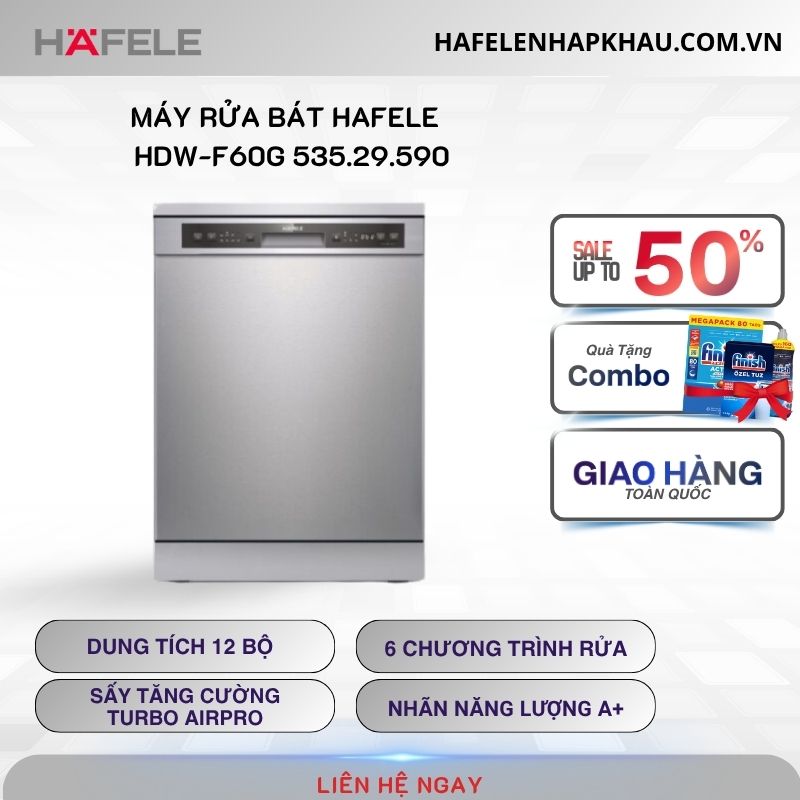 Máy rửa bát Halefe HDW-F60G 535.29.590 Máy rửa bát Halefe HDW-F60G 535.29.590