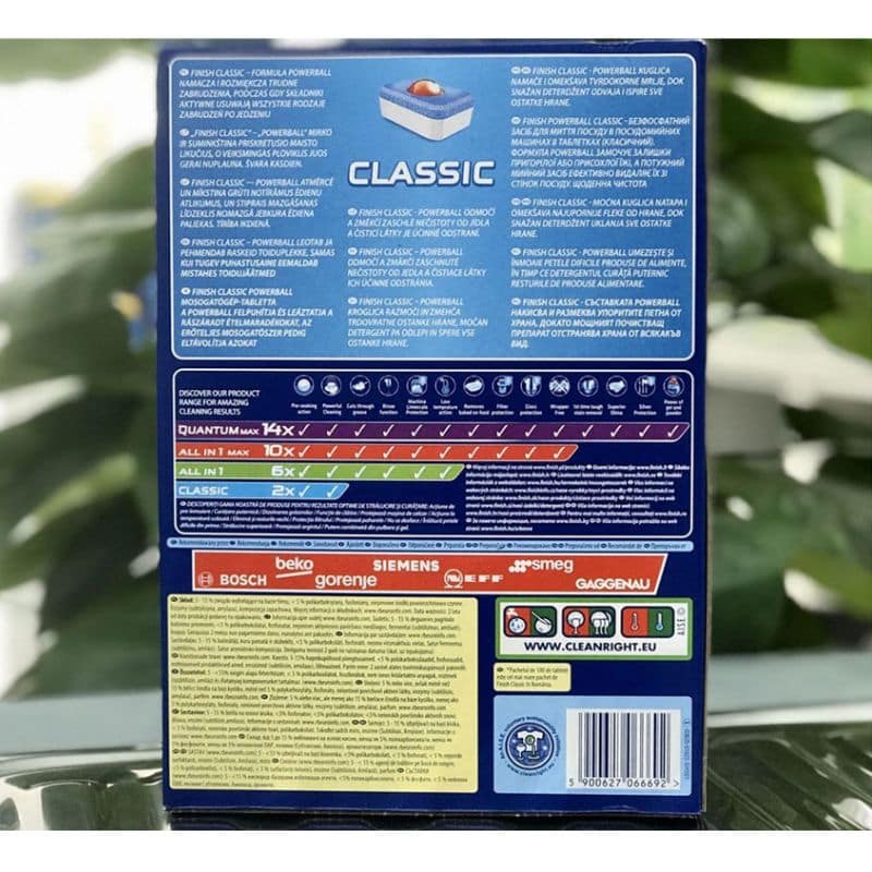 Thông tin Viên rửa chén bát Finish 100 viên Classic Thông tin Viên rửa chén bát Finish 100 viên Classic