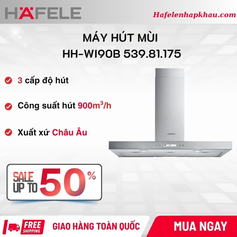 Máy hút mùi Hafele HH-WI90B 539.81.175 Máy hút mùi Hafele HH-WI90B 539.81.175