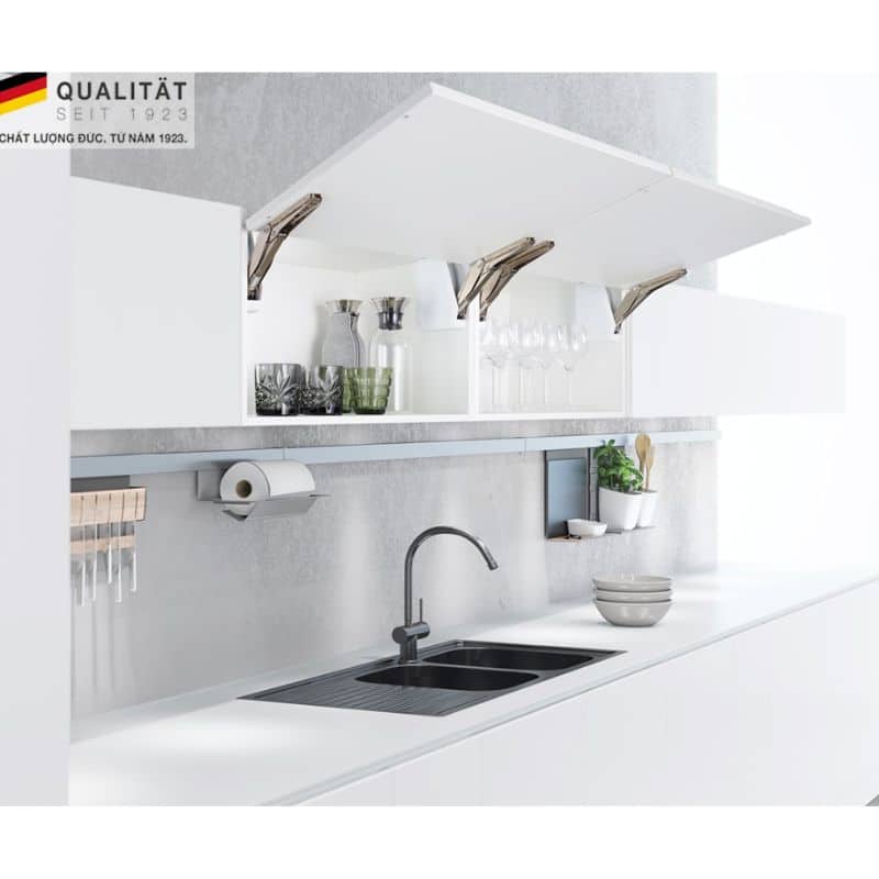 Ảnh thực tế bộ tay nâng FREE FLAP 1.7 Hafele 493.05.831 nắp xám Ảnh thực tế bộ tay nâng FREE FLAP 1.7 Hafele 493.05.831 nắp xám