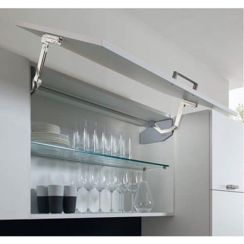 Ảnh thực tế bộ tay nâng FREE SWING Hafele 493.05.760, trắng