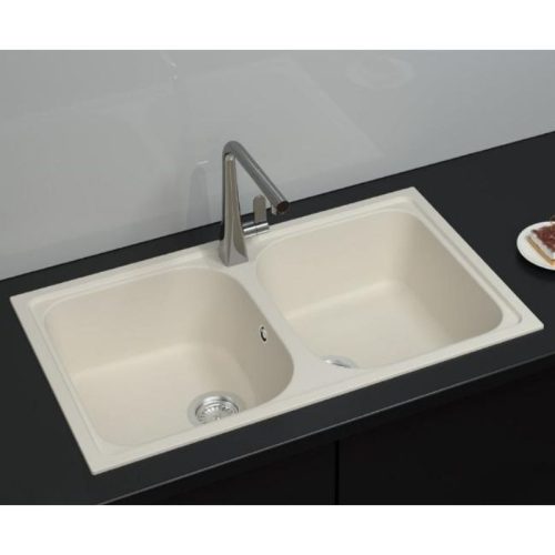 Chậu rửa bát đá Hafele GRANSTONE HS19-GEN2R90 570.35.580 màu kem 3 anh thuc te chau rua bat da hafele granstone hs19 gen2r90 mau kem